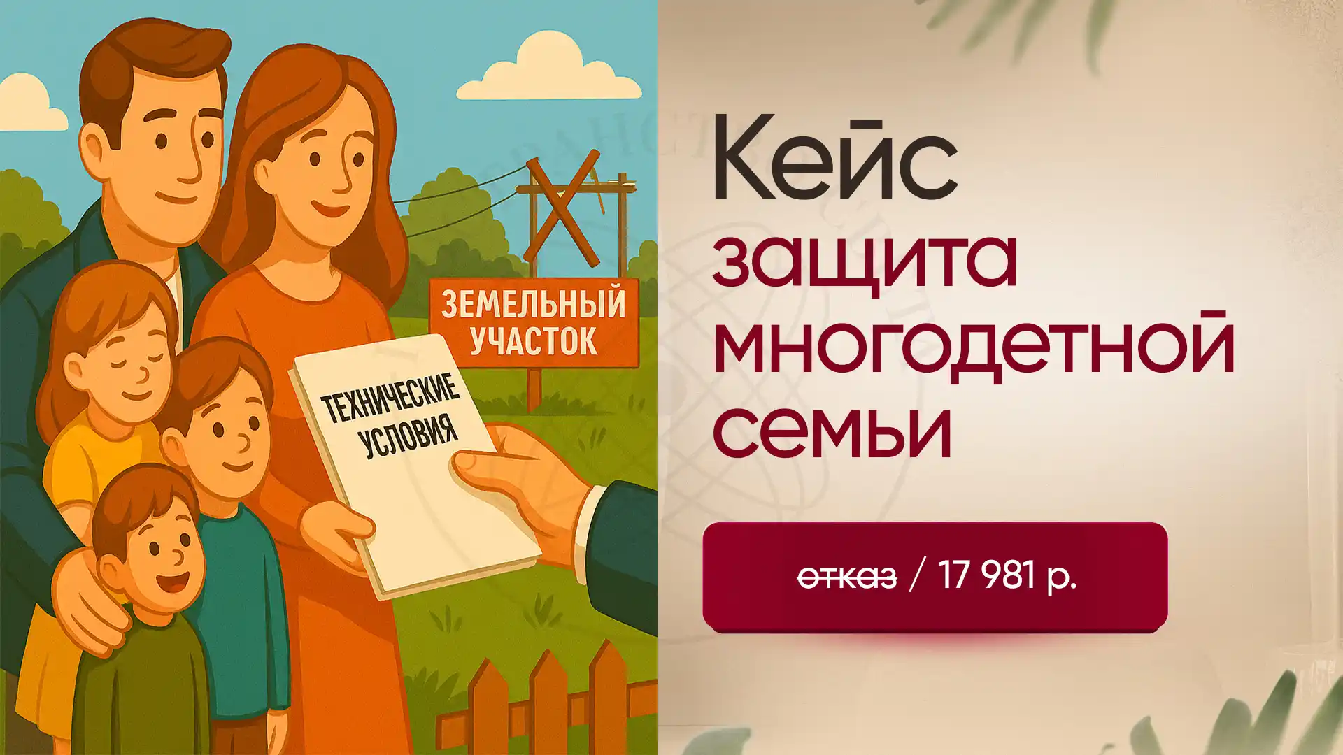 Защита прав многодетной семьи и получение льготных ТУ